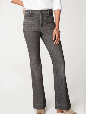 J. Jill High Rise Flare Jeans Gray Wash 6P